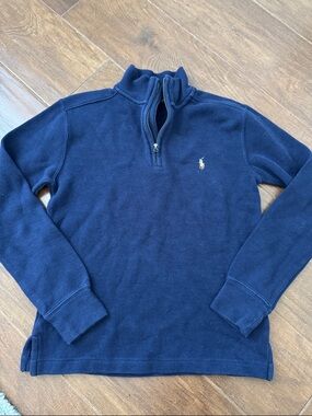Polo by Ralph Lauren Boys Sz M (10/12) Navy Blue Half-Zip Sweater